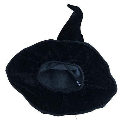 Black flannel witch hat wizard headdress for Halloween costume