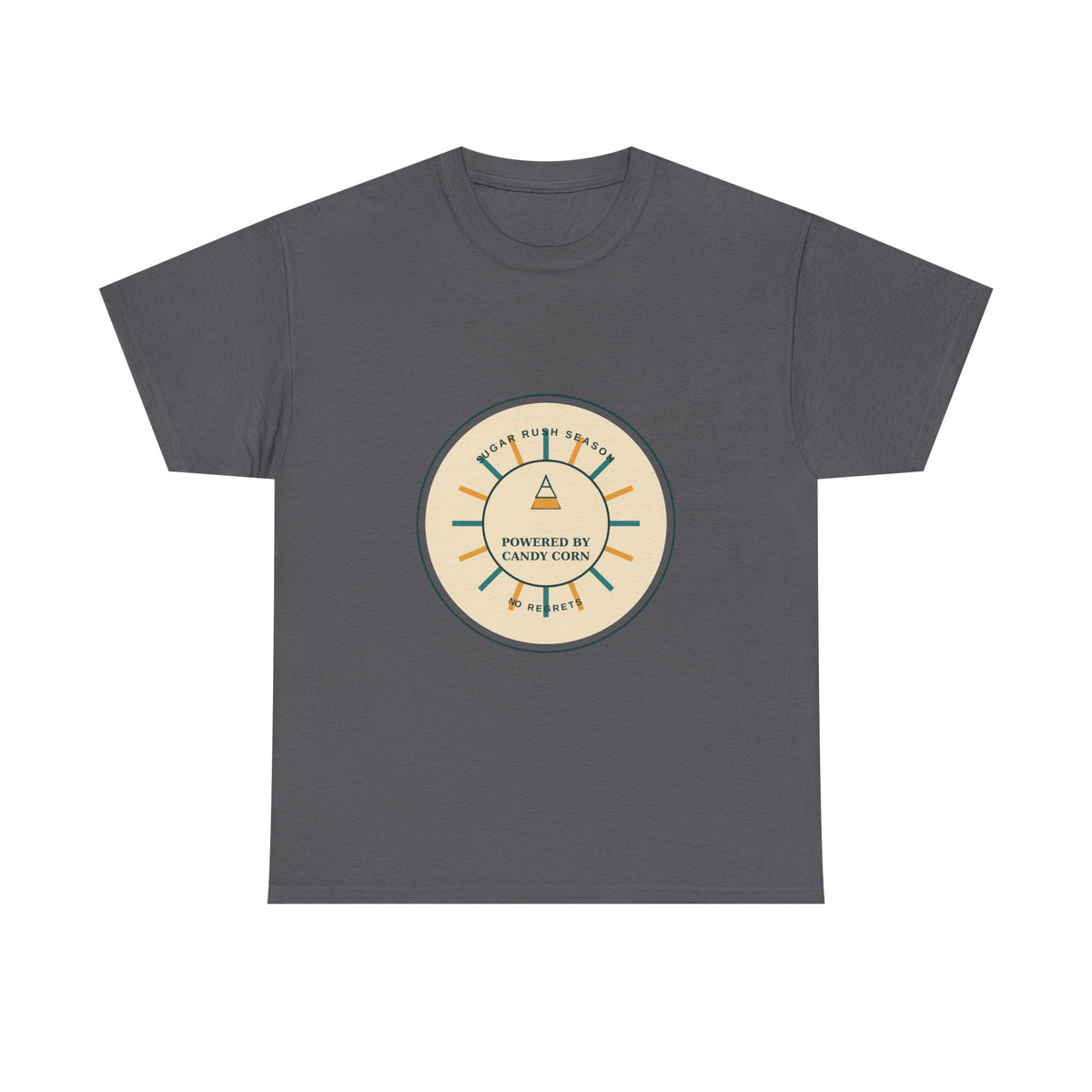 Powered By Candy Corn retro varsity Halloween t-shirt