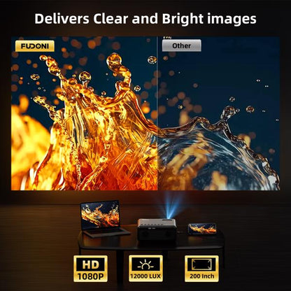 Projector With WiFi & Bluetooth, Upgraded 5G Portable Projector, Support 4K, Native 1080P, 12000 Lumens, Outdoor LED Movie Projector