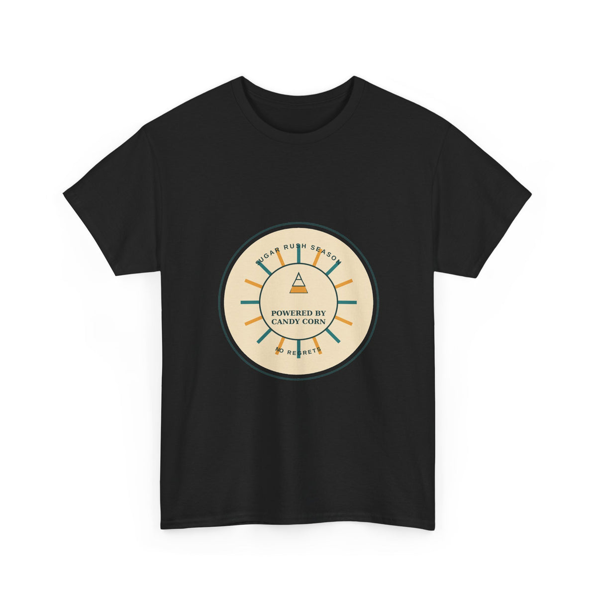 Powered By Candy Corn retro varsity Halloween t-shirt