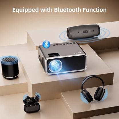 Projector With WiFi & Bluetooth, Upgraded 5G Portable Projector, Support 4K, Native 1080P, 12000 Lumens, Outdoor LED Movie Projector