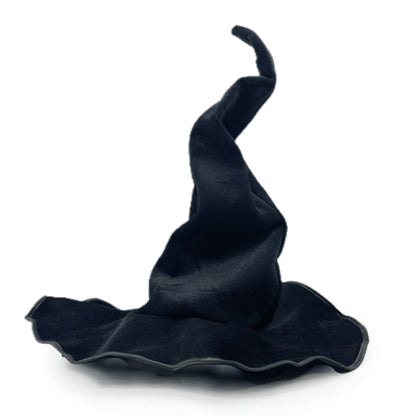 Black flannel witch hat wizard headdress for Halloween costume
