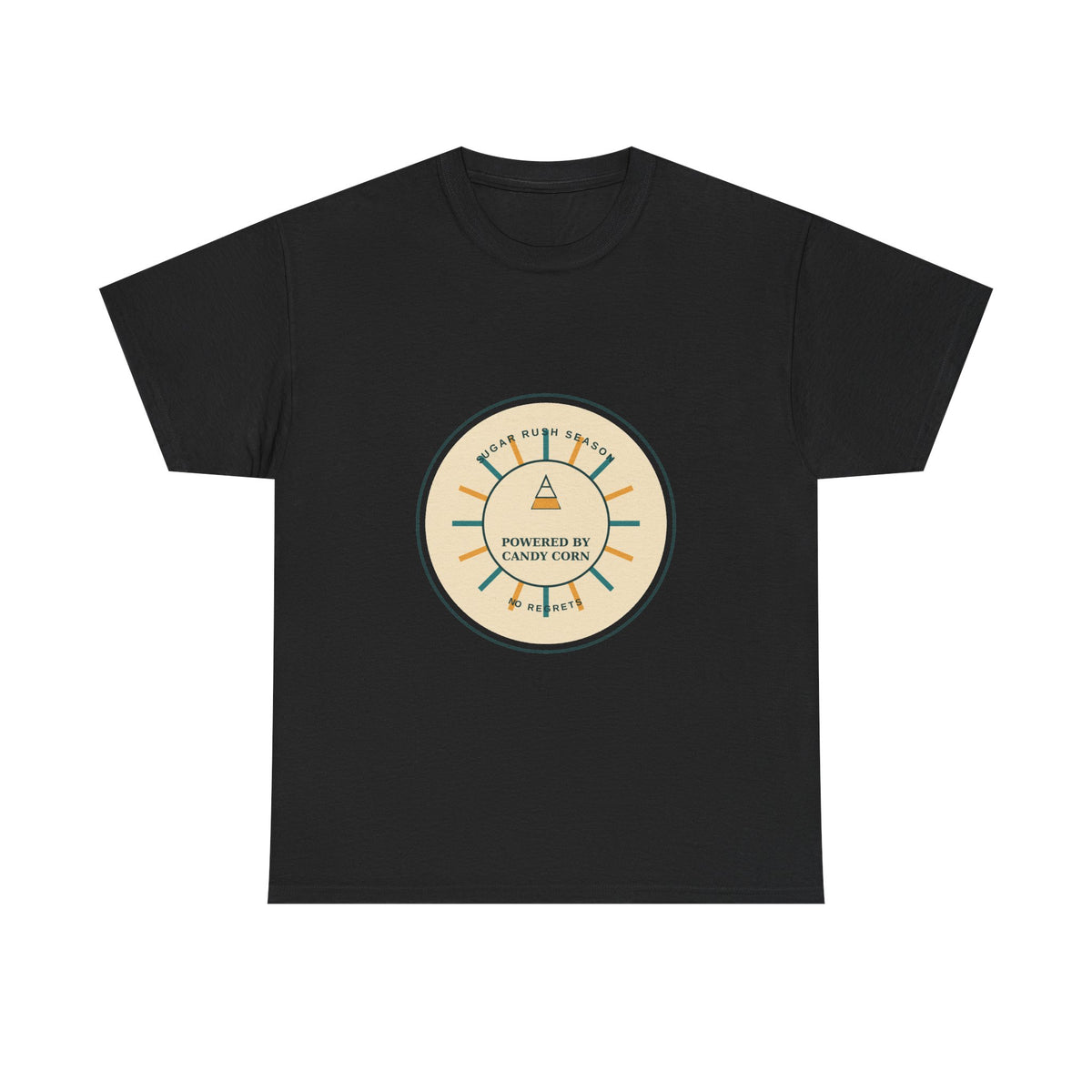 Powered By Candy Corn retro varsity Halloween t-shirt