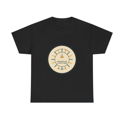 Powered By Candy Corn retro varsity Halloween t-shirt