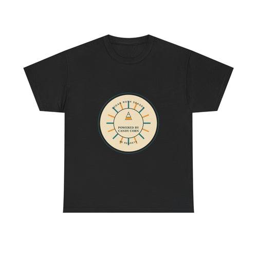 Powered By Candy Corn retro varsity Halloween t-shirt