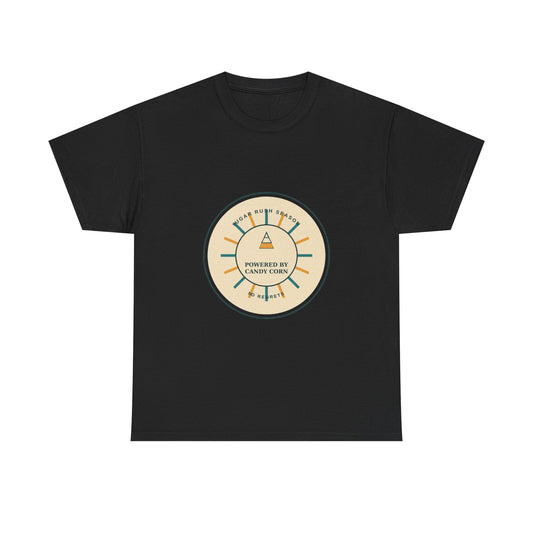 Powered By Candy Corn retro varsity Halloween t-shirt