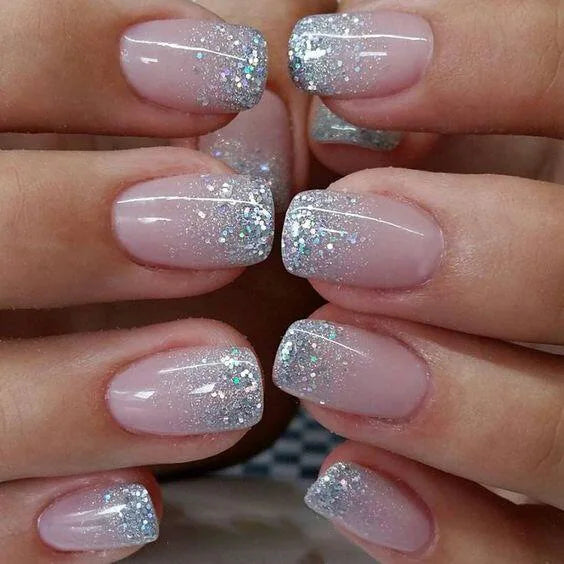 French Press-On Nails Set - 24 Pcs Short Square Full Over Fake Nails for Women & Girls