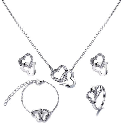 5-Piece Butterfly Jewelry Set for Women – Necklace, Earrings, Ring, Bracelet